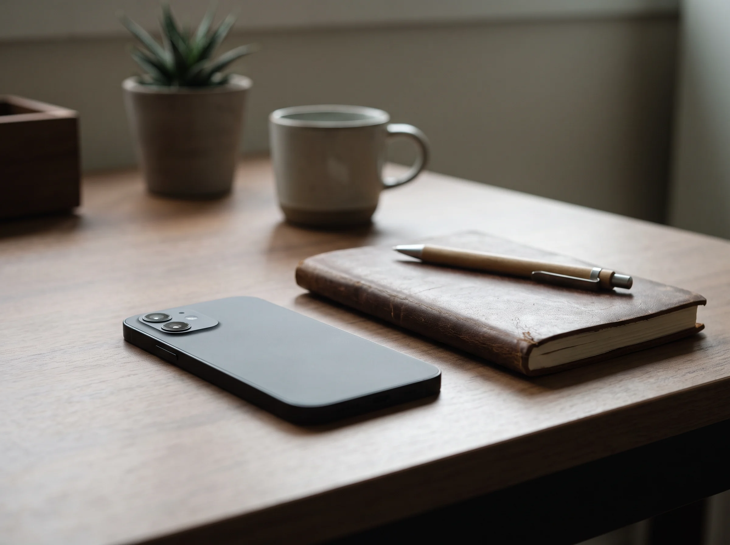 Unbranded phone on a quiet desk